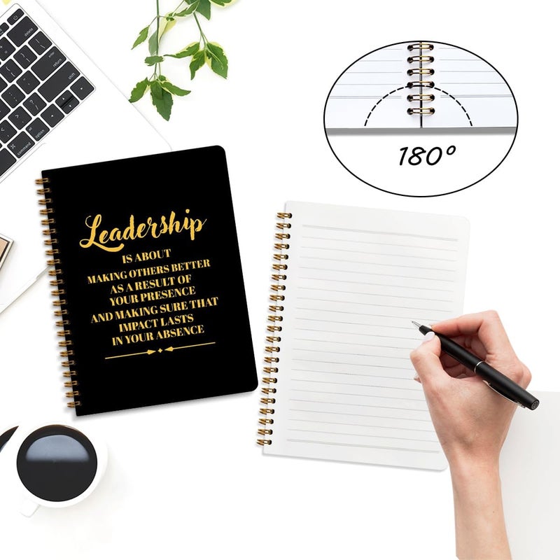 CQM Leadership Spiral Notebook, 160 Pages A5 Lined Wide Ruled Spiral Notebook for Note Taking Meeting, Notebooks & Writing Pads, Leadership Gifts for Boss Manager, Notebooks for Work Office College - Image 3
